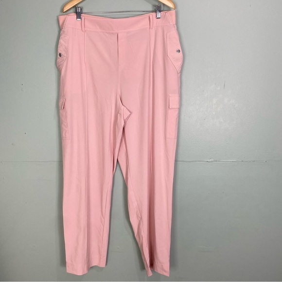 Athleta Vienna Cargo Pant Pink Sz 18 988133  Straight Leg Stretch Travel - Picture 2 of 5
